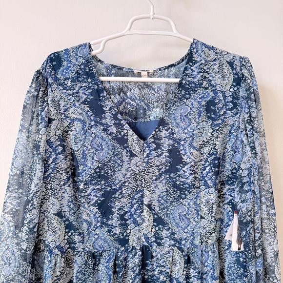 NWT Joie Limited Edition Parisian Paisley Lightweight Chiffon Tiered Maxi Dress - Picture 9 of 14